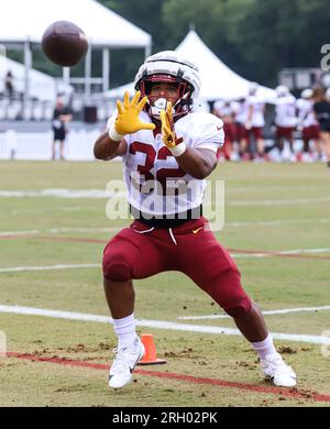 Washington Commanders running back Jaret Patterson (32) warms up