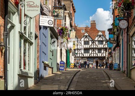 Steep Hill, Lincoln, Lincolnshire, England Stock Photo