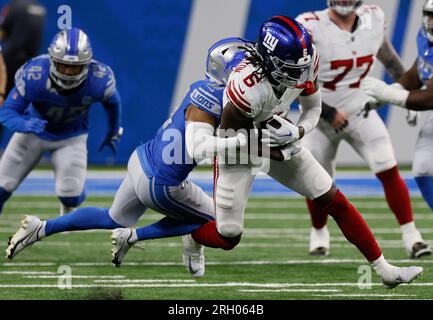 Detroit Lions cornerback Khalil Dorsey (30) returns a kick during an NFL  preseason football game against the Carolina Panthers, Friday, Aug. 25,  2023, in Charlotte, N.C. (AP Photo/Brian Westerholt Stock Photo - Alamy