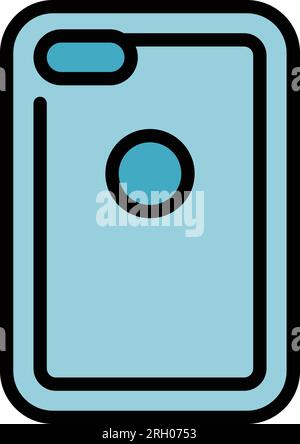 Shockproof phone case icon outline vector. Mobile cover. Device protect color flat Stock Vector