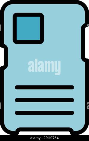 Drop case icon outline vector. Smartphone cover. Device protect color flat Stock Vector