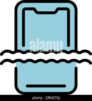 Cell smartphone case icon outline vector. Phone cover. Device protect color flat Stock Vector