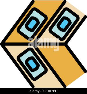 Shop parking icon outline vector. Car garage. Barier area color flat Stock Vector