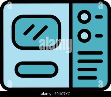 Breadmaker icon outline vector. Bread machine. Kitchen food color flat Stock Vector