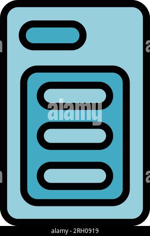 Anti drop case phone icon outline vector. Smartphone cover. Cell device color flat Stock Vector