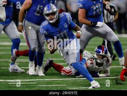 Detroit Lions quarterback Adrian Martinez (18) looks over the Carolina  Panthers defense during an NFL preseason football game, Friday, Aug. 25,  2023, in Charlotte, N.C. (AP Photo/Brian Westerholt Stock Photo - Alamy