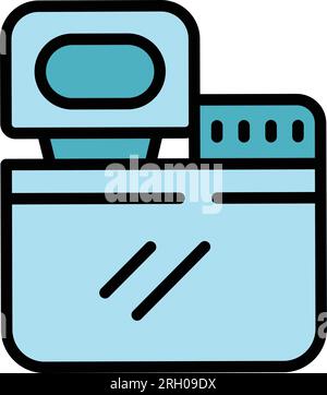 Button bread machine icon outline vector. Kitchen food. Cooking bakery color flat Stock Vector