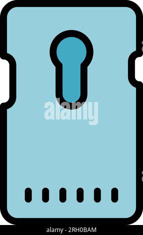Waterproof phone case icon outline vector. Smartphone cover. Device protect color flat Stock Vector