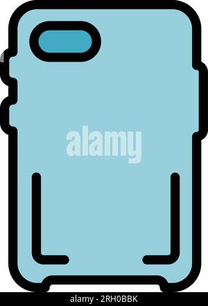 Bumper phone case icon outline vector. Smartphone cover. Cell device color flat Stock Vector