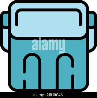 Food maker icon outline vector. Bread machine. Button control color flat Stock Vector