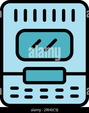 Electric bakery icon outline vector. Bread machine. Kitchen food color flat Stock Vector