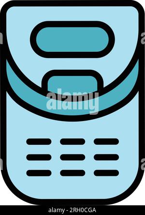 Bread machine icon outline vector. Kitchen breadmaker. Food control color flat Stock Vector
