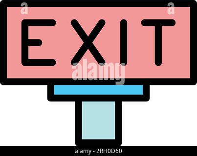 Parking exit icon outline vector. Car park. Traffic space color flat Stock Vector