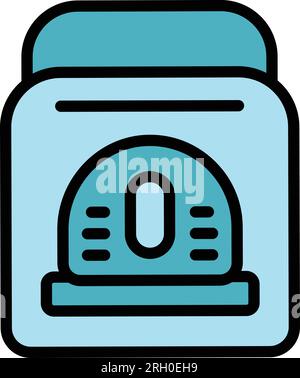 Electric bread machine icon outline vector. Cooking food. Button control color flat Stock Vector