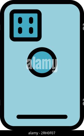 Smart phone case icon outline vector. Mobile cover. Protect device color flat Stock Vector