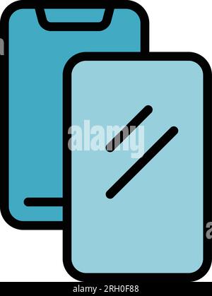 Phone case icon outline vector. Mobile cover. Cell device color flat Stock Vector