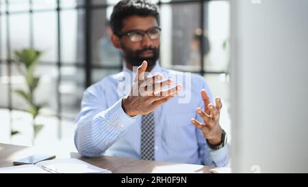 Nervous millennial male freelancer see critical mistake incorrect information in paper document Stock Photo