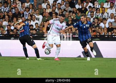 Cesena, Italy. 12th Aug, 2023. Filip Kostic (Juventus Fc) in aciton during Juventus FC vs Atalanta BC, friendly football match in Cesena, Italy, August 12 2023 Credit: Independent Photo Agency/Alamy Live News Stock Photo