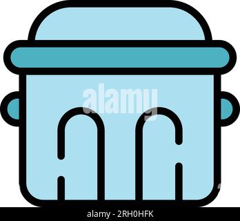 Breadmaker machine icon outline vector. Kitchen food. Control cooking color flat Stock Vector