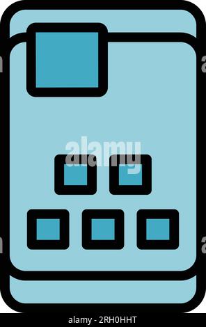Resistant phone case icon outline vector. Device protect. Mobile cover color flat Stock Vector