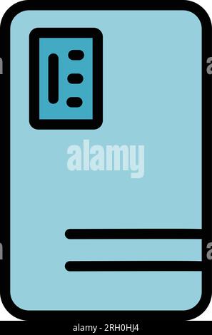 Plastic phone case icon outline vector. Mobile cover. Device protect color flat Stock Vector