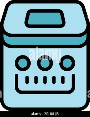 Bread maker icon outline vector. Breadmaker food. Button control color flat Stock Vector