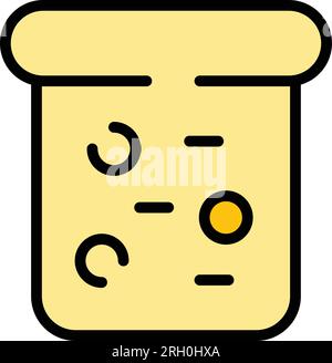 Fresh bread icon outline vector. Kitchen breadmaker. Food button color flat Stock Vector