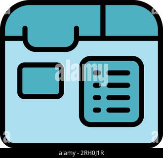 Breadmaker appliance icon outline vector. Bread machine. Food processor color flat Stock Vector