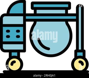 Builder mixer icon outline vector. Concrete cement. Machine mix color flat Stock Vector