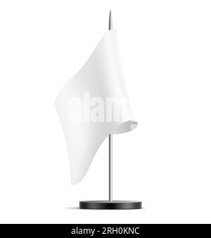 Promo pennant mockup. Blank brand event flag isolated on white ...