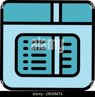 Bread machine control icon outline vector. Food processor. Cooking button color flat Stock Vector