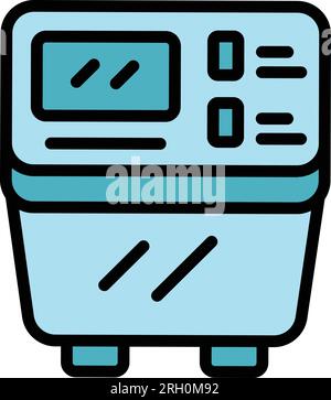 Bread machine device icon outline vector. Food maker. Cooking control color flat Stock Vector