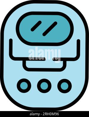 Small bread machine icon outline vector. Cooking control. Food maker color flat Stock Vector