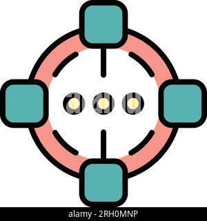Scheme software icon outline vector. Business project. Arrow progress color flat Stock Vector