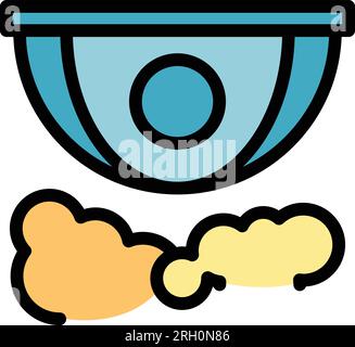 Smoke detector system icon outline vector. Fire alarm. Home control color flat Stock Vector