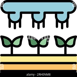 Irrigation system icon outline vector. Water drip. Garden farm color flat Stock Vector