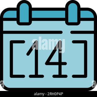 Self isolation calendar icon outline vector. House online. Home quarantine color flat Stock Vector