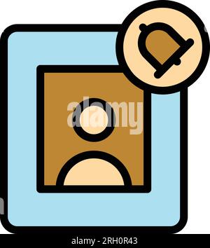 Video intercom panel icon outline vector. Door system. Camera security color flat Stock Vector