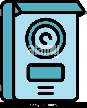 Video intercom equipment icon outline vector. Door system. Camera security color flat Stock Vector