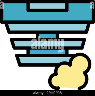 House smoke detector icon outline vector. Home control system. Fire alarm color flat Stock Vector