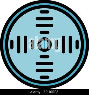 Smoke detector motion icon outline vector. Alarm fire. Home system color flat Stock Vector