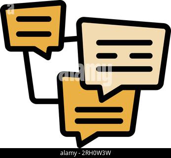 Emotional chat icon outline vector. Social review. Online help color flat Stock Vector