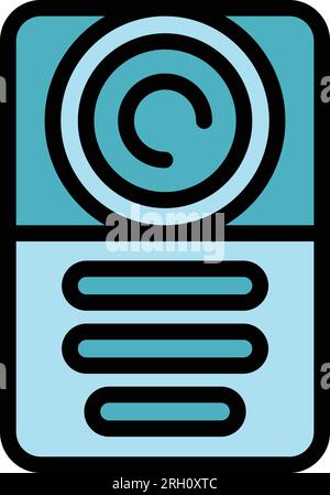 Video intercom icon outline vector. Door system. Phone bell color flat Stock Vector
