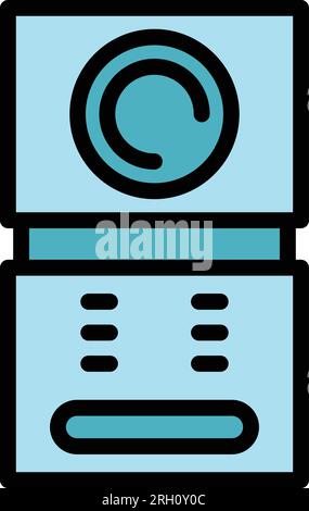 Lock video intercom icon outline vector. Door system. Home access color flat Stock Vector