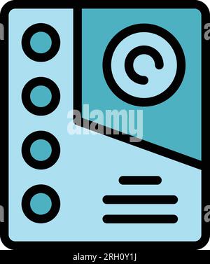 Modern video intercom icon outline vector. Camera security. Control alarm color flat Stock Vector