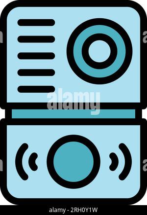 Video intercom accessories icon outline vector. Alarm panel. Security entrance color flat Stock Vector