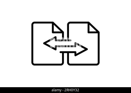 Convert file icon. suitable for web site design, app, user interfaces. line icon style. Simple vector design editable Stock Vector