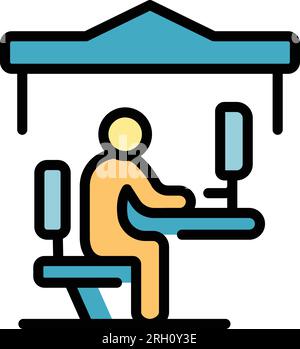 Workplace self isolation icon outline vector. Home coronavirus. People quarantine color flat Stock Vector