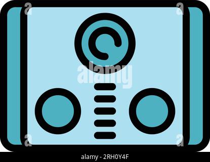 Door video intercom icon outline vector. Bell system. Camera security color flat Stock Vector