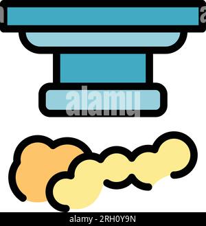 Carbon smoke detector icon outline vector. Fire alarm. Home control color flat Stock Vector